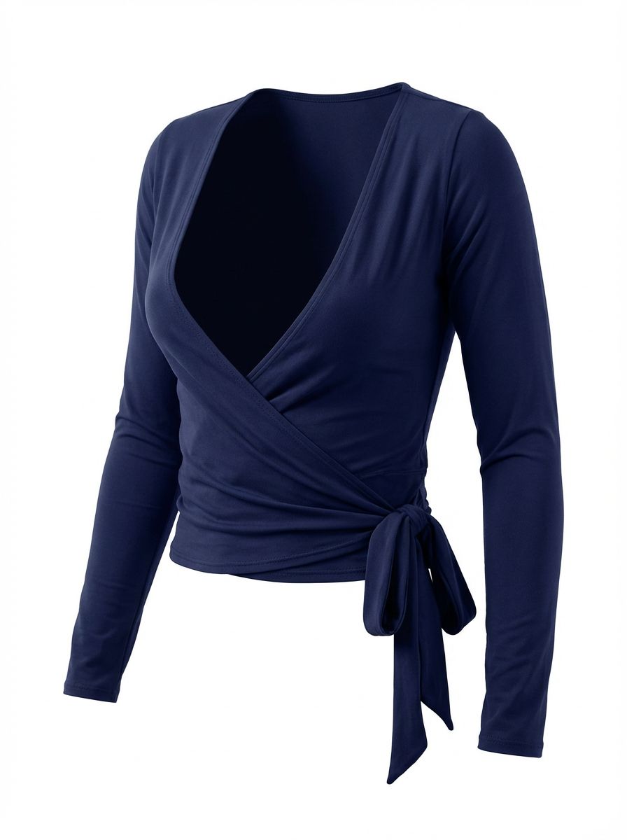 Multi Wear Pilates Wrap top Navy